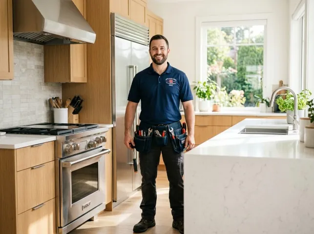 Appliance Repair Hero technician in a Bound Brook, NJ kitchen after an appliance repair
